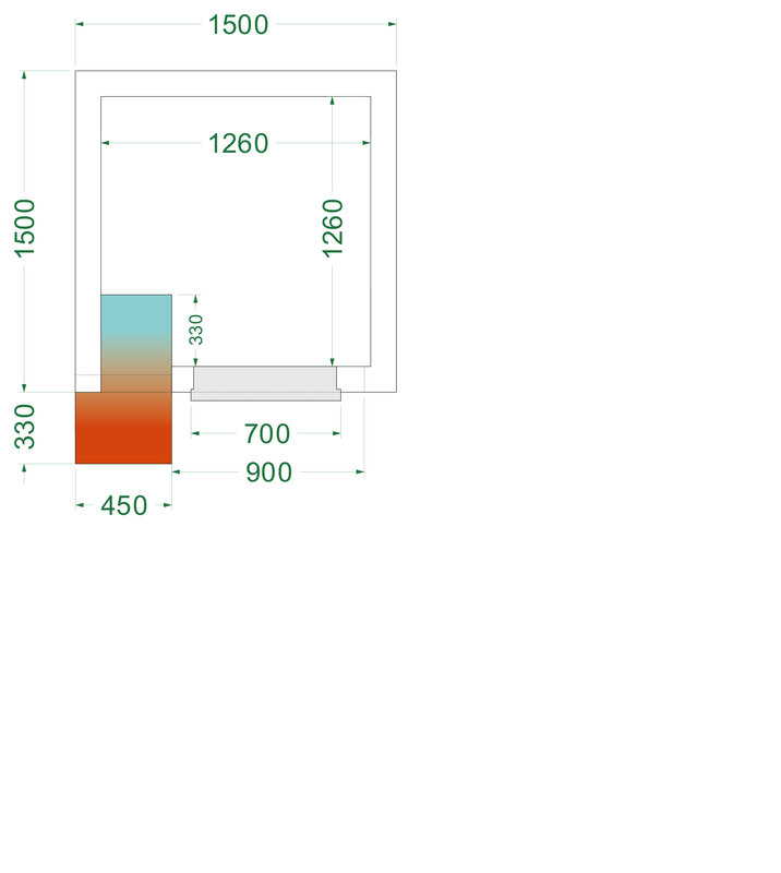 Tefcold Vriescel | Cr-serie | Incl. Motor | 3.11m³ | -10°c/-20°c | Isolatie 120mm | 230v | 1500x1500x2200(h)mm
