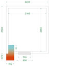 Tefcold Vriescel | Cr-serie | Incl. Motor | 10.41m³ | -10°c/-20°c | Isolatie 120mm | 230v | 2400x2700x2200(h)mm