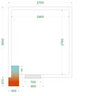 Tefcold Vriescel | Cr-serie | Incl. Motor | 13.31m³ | -10°c/-20°c | Isolatie 120mm | 230v | 2700x3000x2200(h)mm