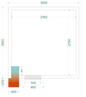 Tefcold Vriescel | Cr-serie | Incl. Motor | 14.93m³ | -10°c/-20°c | Isolatie 120mm | 230v | 3000x3000x2200(h)mm