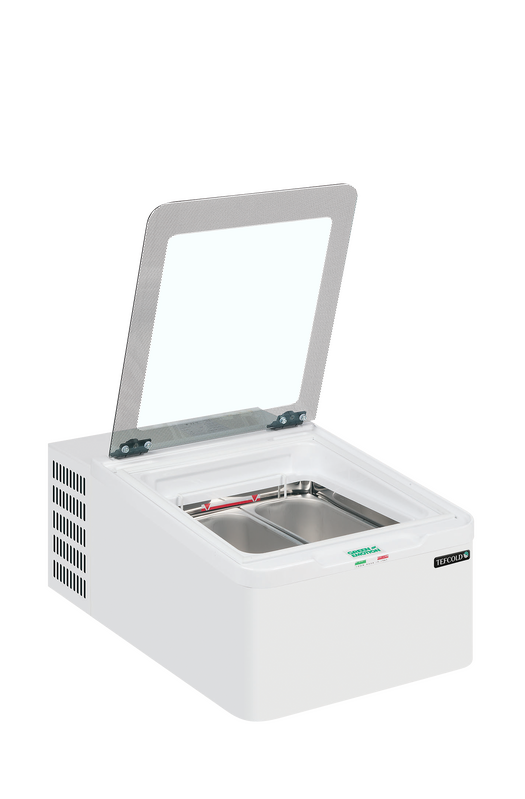 Tefcold Schepijsvitrine | Ice | Wit | 2x 5L | -10°c/-22°c | Statisch | Scharnier Achter | 490x790x345(h)mm