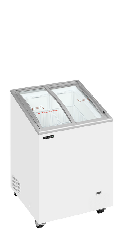 Tefcold Vrieskist | Icecream | 100l | Wit | -14°c/-24°c | Statisch | Schuifdeksels (gebogen) | 570x570x885(h)mm