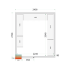 Tefcold Koelcel | Cr-serie | Incl. Motor | 11.6m³ | 0°c/+8°c | Isolatie 80mm | 230v | 2400x2700x2200(h)mm