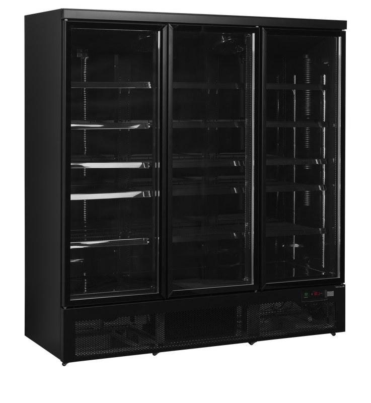 Tefcold Koelkast | Atom Maxi | 1664l | Zwart | -1°c/+10°c | Geforceerd | Draaideuren | Wielen | 1880x710x2003(h)mm