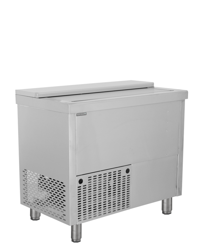 Tefcold Koelkist | Serie Bhc | Rvs | 270l | +2°c/+8°c | Statisch | Schuifdeksel + Werkblad | Wielen (geremd) | 1005x565x930(h)mm