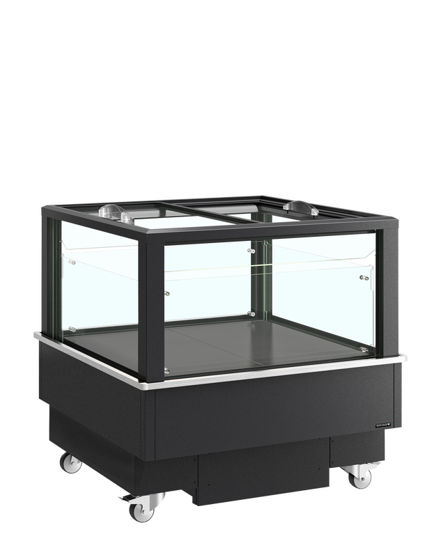 Tefcold Koel-/vrieseiland | Eib | 320l | Zwart | -18°c/+5°c | Geforceerd | Schuifdeksels | Touchscreen | Bluetooth + App | Wielen (geremd) | 1012x1010x975(h)mm