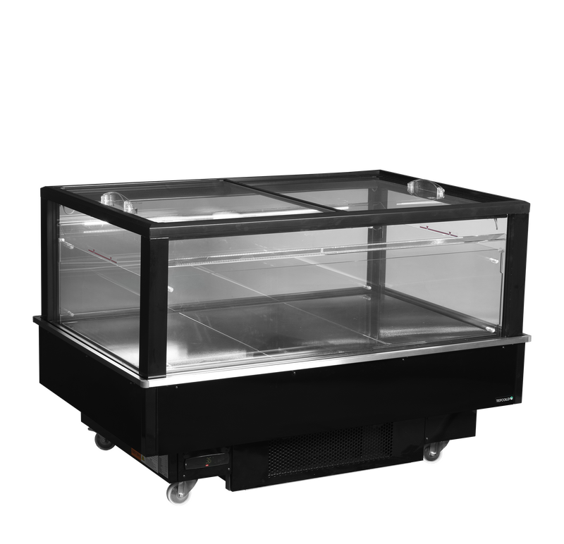 Tefcold Koel-/vrieseiland | Eib | 480l | Zwart | -18°c/+5°c | Geforceerd | Schuifdeksels | Touchscreen | Bluetooth + App | Wielen (geremd) | 1512x1010x975(h)mm