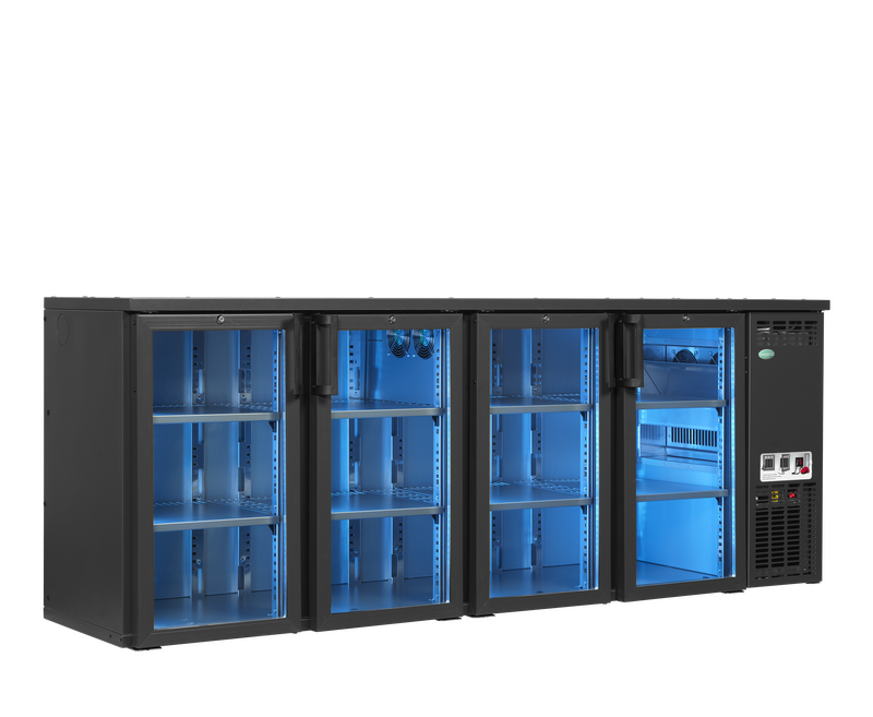 Serrco by Tefcold Barkoelkast | Scl Combi-line | 616l | Antracietgrijs | +2°c/+10°c | Geforceerd | Draaideuren | Rgb Led | 2200x560x820(h)mm