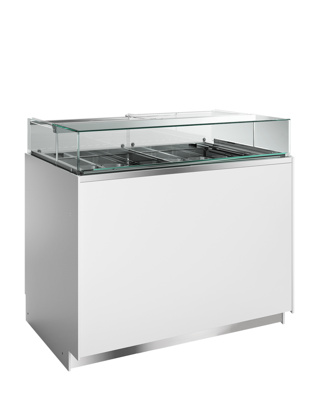 Isa Schepijsvitrine | Delta New | 224l | 12x 5L | -10°c/-20°c | Geforceerd | 2 Temperatuurzones | Koppelbaar | Wielen | 1270x825x1175(h)mm