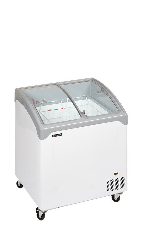 Tefcold Vrieskist | Nic | 185l | Wit/grijs | -14°c/-24°c | Statisch | Schuifdeksels | Wielen (geremd) | 740x650x918(h)mm