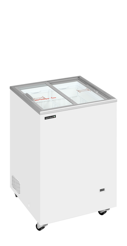 Tefcold Vrieskist | IC | 108l | Wit | -14°c/-24°c | Statisch | Schuifdeksels | Wielen (geremd) | 570x570x897(h)mm