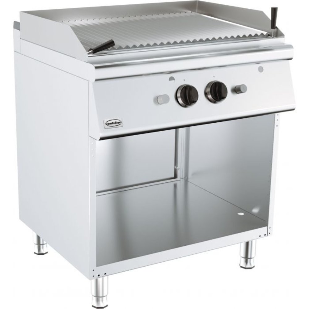 Combisteel Base 700 Lavasteen Grill | Gas | Open Onderstel | 2x 9kw | 800x700x900(h)mm