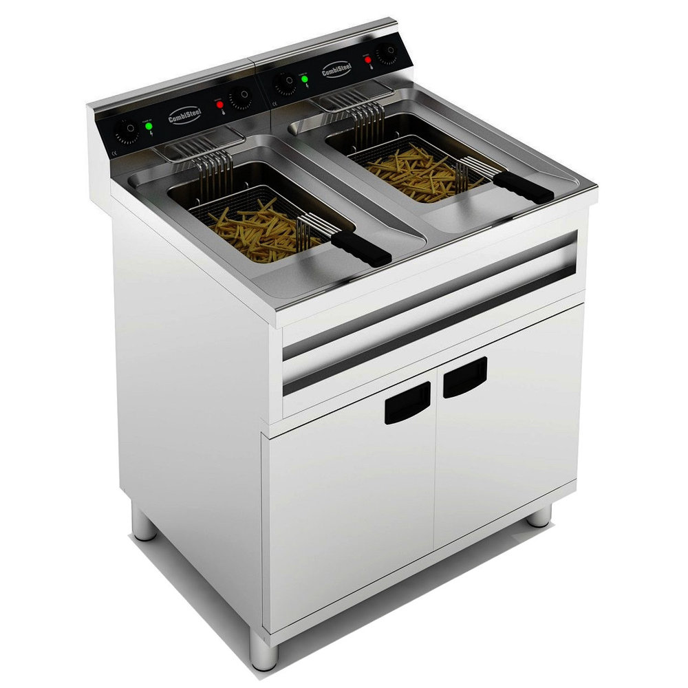 Combisteel Friteuse | Entry 700 | Elektrisch | 12+12l | 18kw (2x 400v) | Aftapkranen | 800x700x850(h)mm