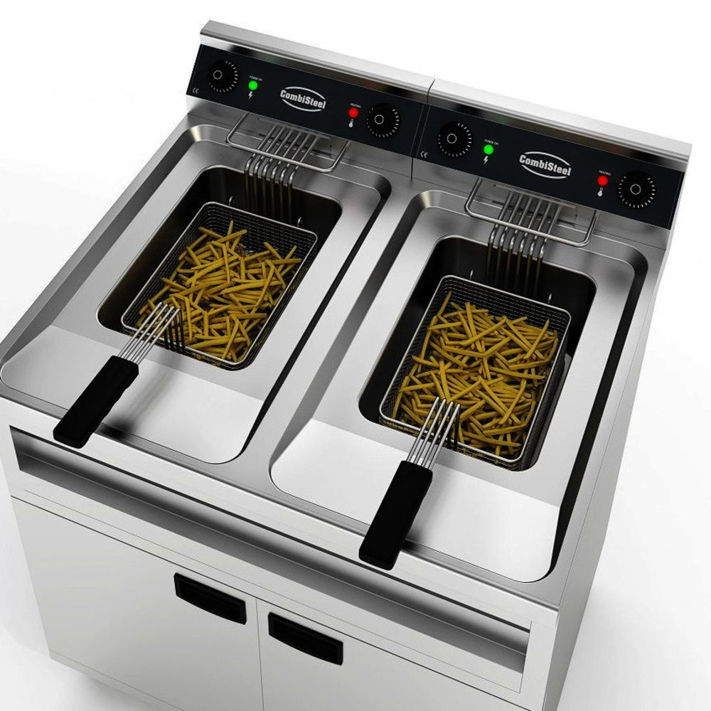 Combisteel Friteuse | Entry 700 | Elektrisch | 12+12l | 18kw (2x 400v) | Aftapkranen | 800x700x850(h)mm