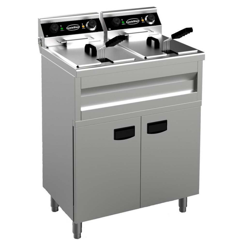 Combisteel Friteuse | Elektrisch | 9+9l | 6.6kw (2x 230v) | Aftapkranen | 695x530x970(h)mm