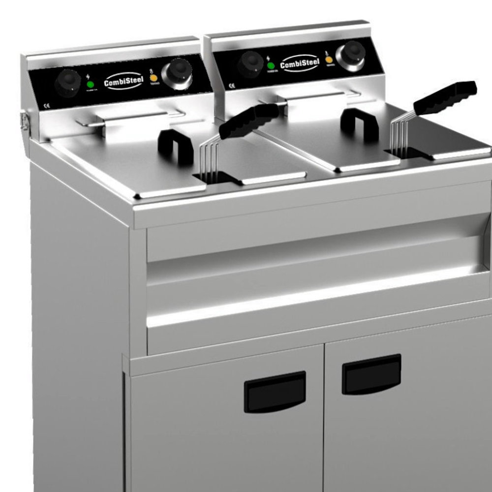 Combisteel Friteuse | Elektrisch | 9+9l | 6.6kw (2x 230v) | Aftapkranen | 695x530x970(h)mm
