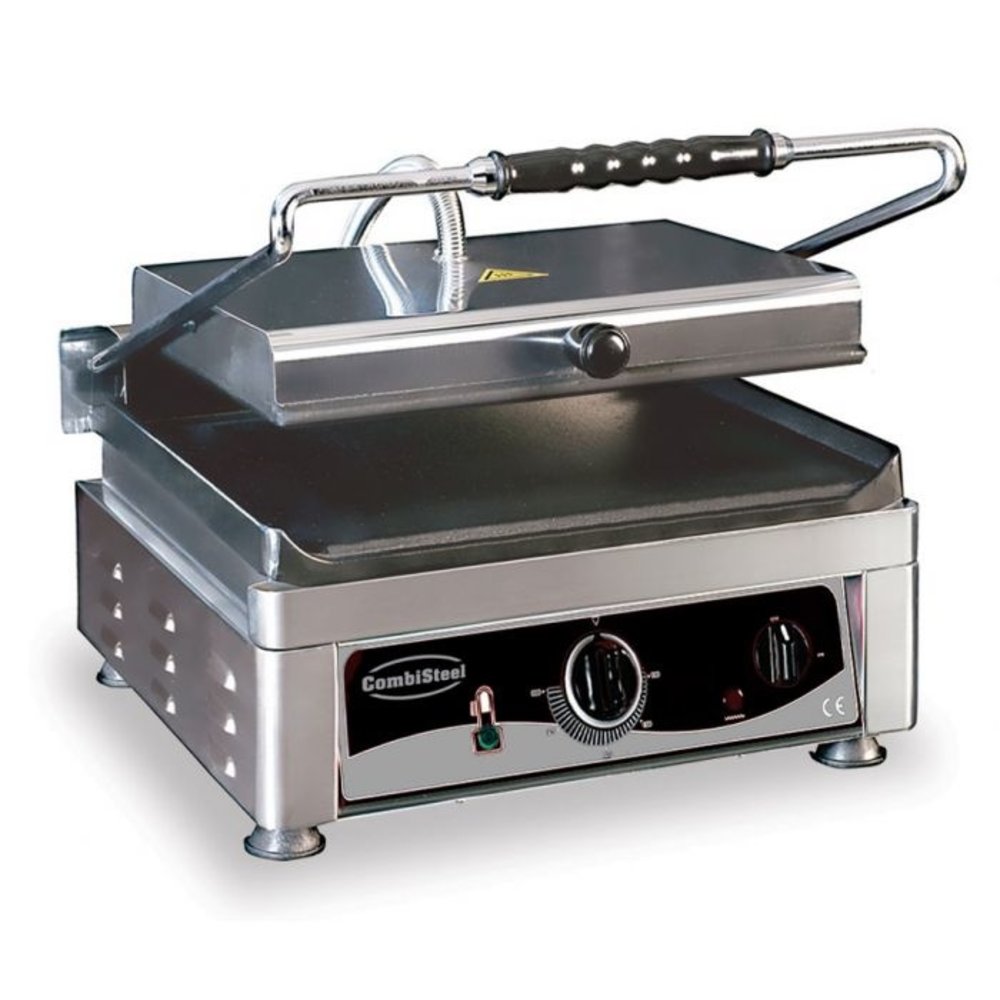 Combisteel Contact/paninigrill Glad | 2.5kw | Grillplaten Gietijzer/geëmailleerd | 410x500x300(h)mm