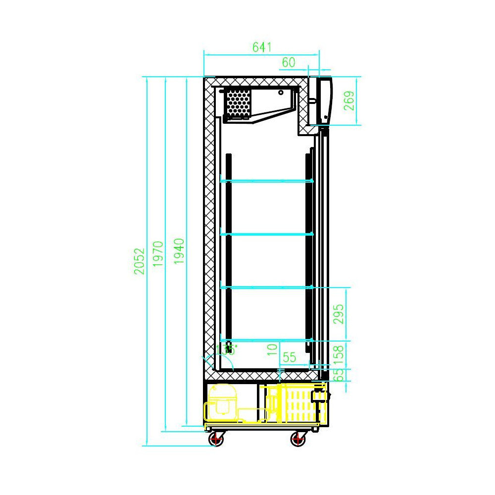 Combisteel Koelkast | 1200l | Zwart | +2°c/+8°c | Geforceerd | Draaideuren | Wielen (geremd) | 1200x720x2063(h)mm