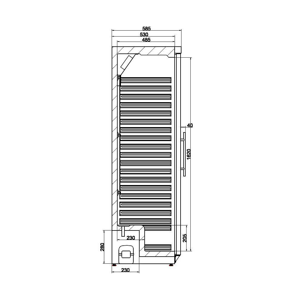 Combisteel Koelkast | 400l | Wit | +2°c/+8°c | Statisch + Ventilator | 600x585x1855(h)mm