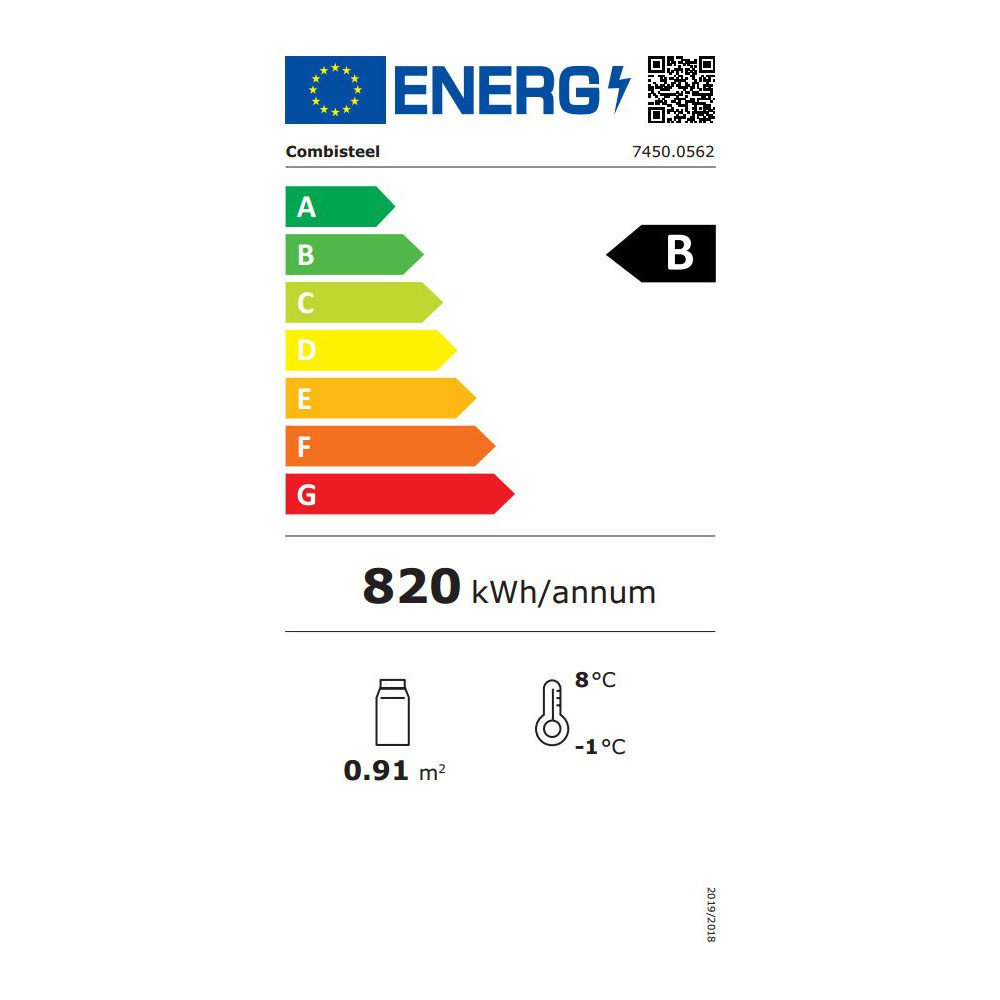 Combisteel Koelkast | 630l (2/1 Gn) | Wit | +2°c/+8°c | Statisch + Ventilator | 777x695x1895(h)mm