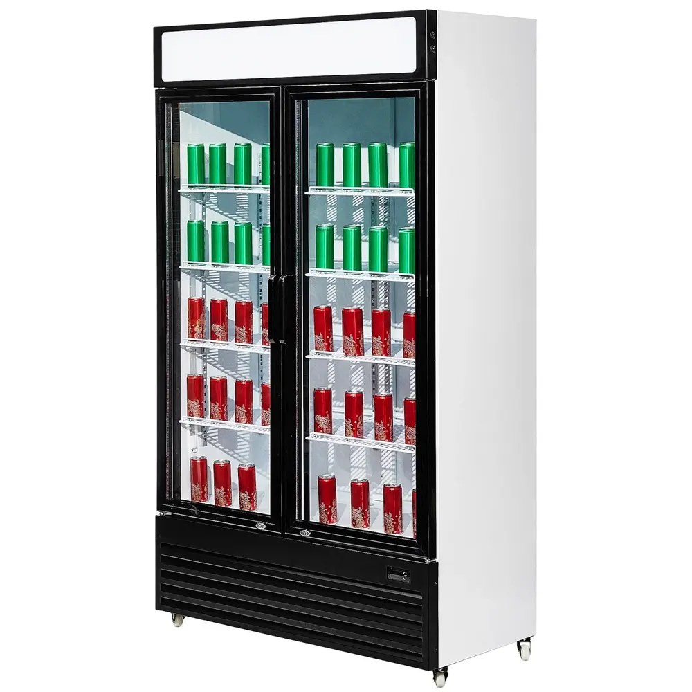Combisteel Koelkast | 750l | Zwart/wit | +2°c/+10°c | Geforceerd | Draaideuren | Wielen (geremd) | 1120x610x1965(h)mm