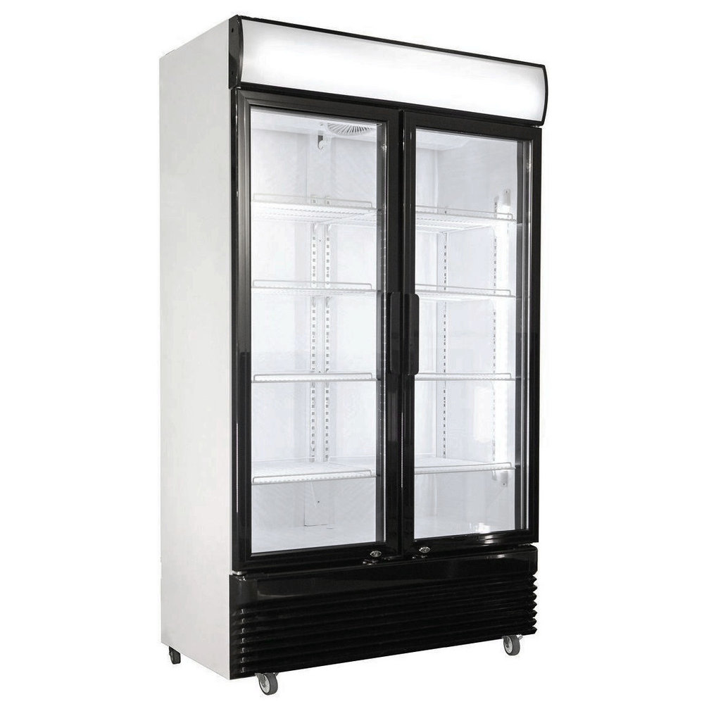 Combisteel Koelkast | 780l | Zwart/wit | +2°c/+10°c | Geforceerd | 0.45kw | Klapdeuren | Wielen (geremd) | 1120x595x2100(h)mm