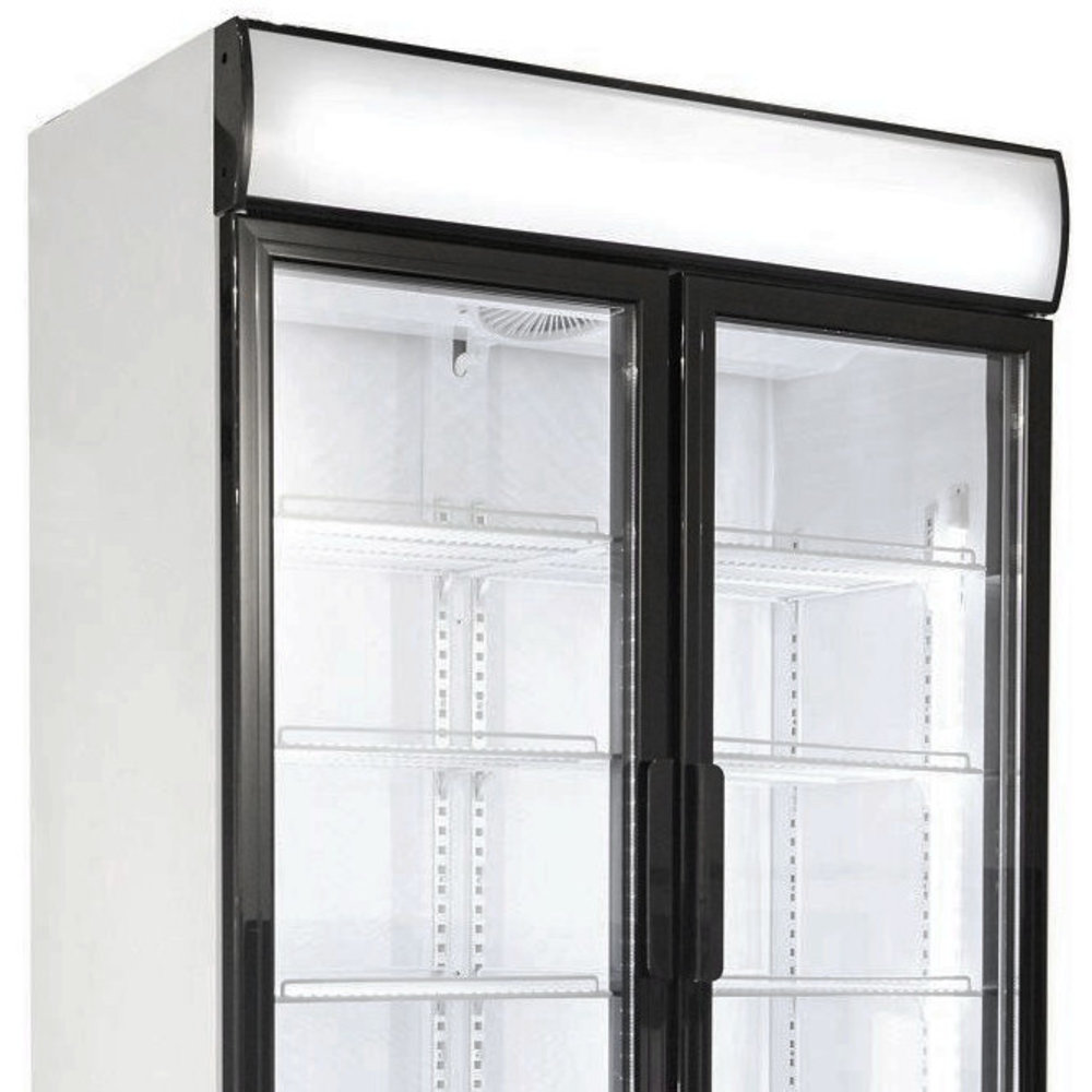 Combisteel Koelkast | 780l | Zwart/wit | +2°c/+10°c | Geforceerd | 0.45kw | Klapdeuren | Wielen (geremd) | 1120x595x2100(h)mm