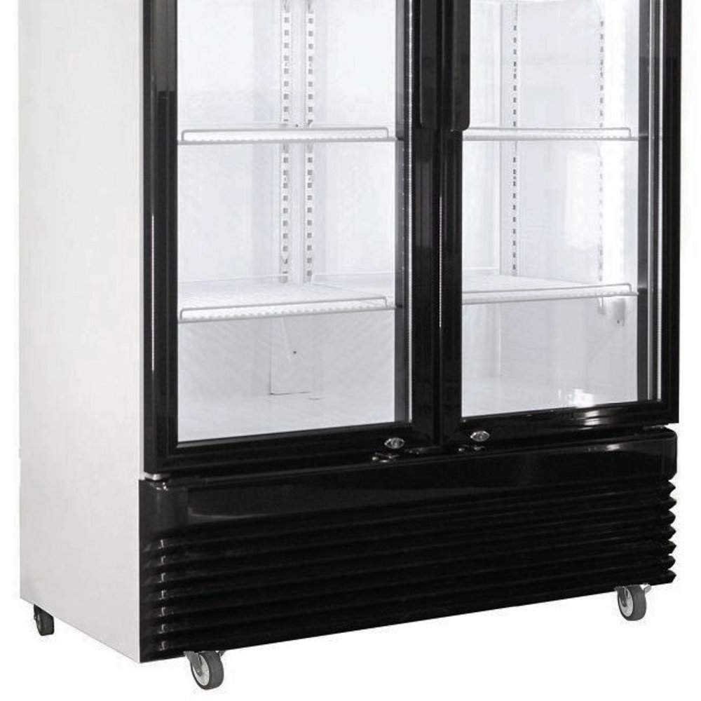 Combisteel Koelkast | 780l | Zwart/wit | +2°c/+10°c | Geforceerd | 0.45kw | Klapdeuren | Wielen (geremd) | 1120x595x2100(h)mm