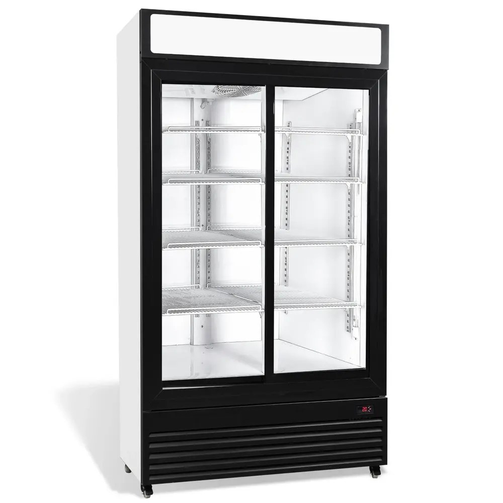 Combisteel Koelkast | 750l | Zwart/wit | +2°c/+10°c | Geforceerd | Schuifdeuren | Wielen (geremd) | 1120x610x1965(h)mm