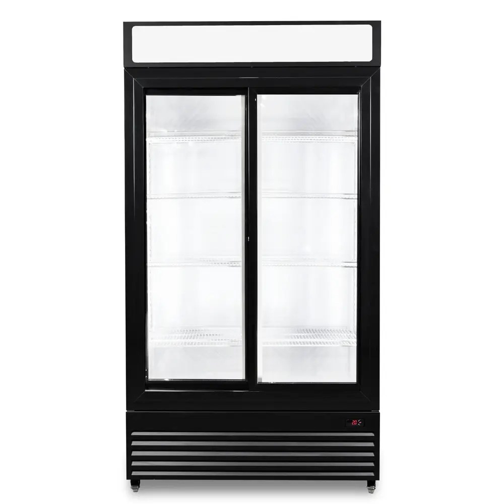 Combisteel Koelkast | 750l | Zwart/wit | +2°c/+10°c | Geforceerd | Schuifdeuren | Wielen (geremd) | 1120x610x1965(h)mm