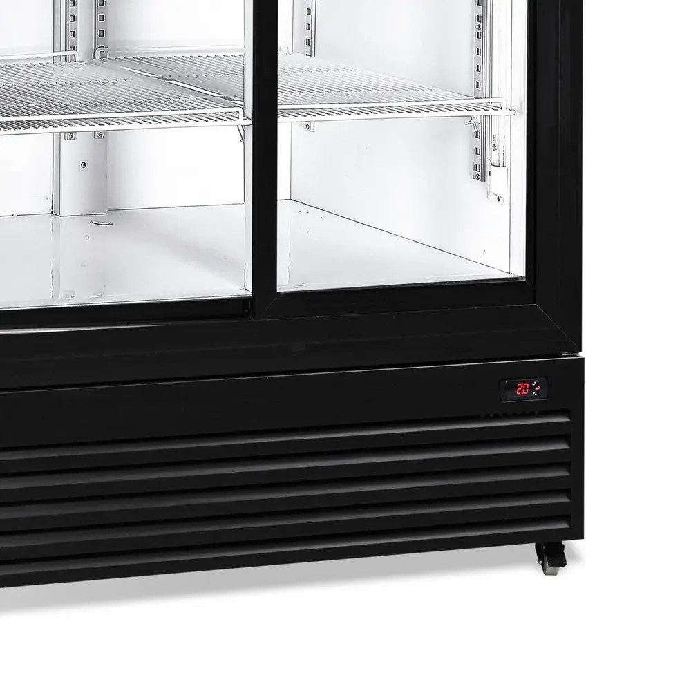 Combisteel Koelkast | 750l | Zwart/wit | +2°c/+10°c | Geforceerd | Schuifdeuren | Wielen (geremd) | 1120x610x1965(h)mm