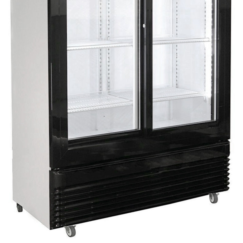 Combisteel Koelkast | 780l | Zwart/wit | +2°c/+10°c | Geforceerd | 0.45kw | Schuifdeuren | Wielen (geremd) | 1120x595x2100(h)mm
