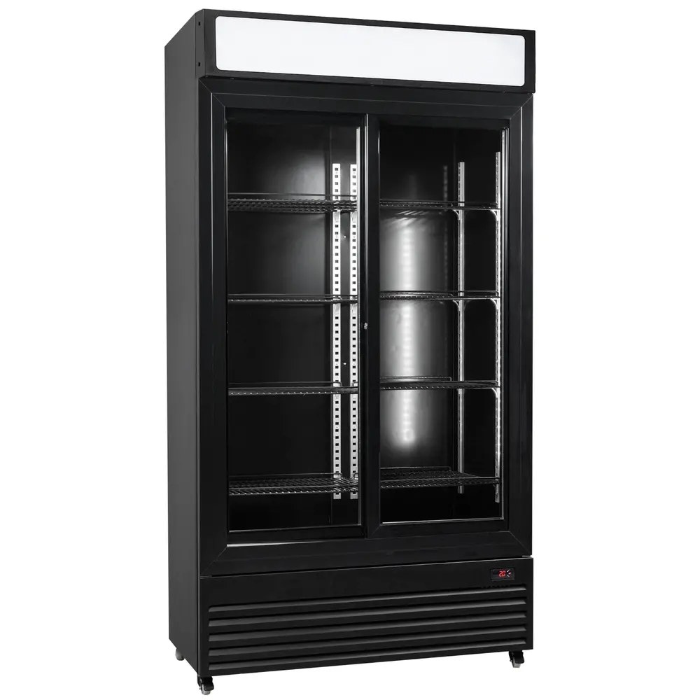 Combisteel Koelkast | 780l | Zwart | +2°c/+10°c | Geforceerd | Schuifdeuren | Wielen (geremd) | 1120x595x2100(h)mm