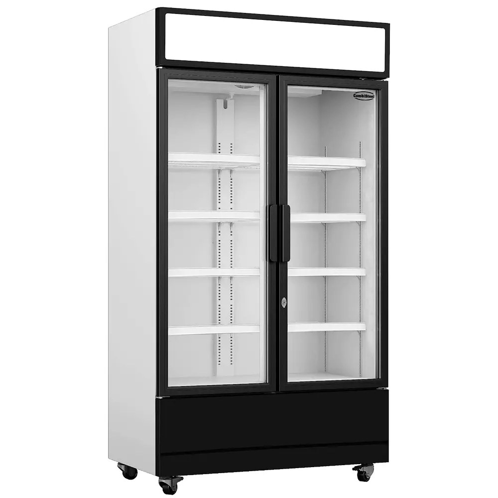 Combisteel Koelkast | Serie Fcu | 740l | Zwart/wit | +1°c/+10°c | Geforceerd | Draaideuren | Wielen (geremd) | 1120x610x1973(h)mm