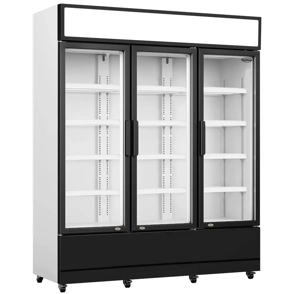Combisteel Koelkast | 1200l | Zwart/wit | +1°c/+10°c | Geforceerd | Draaideuren | Wielen (geremd) | 1600x610x1973(h)mm
