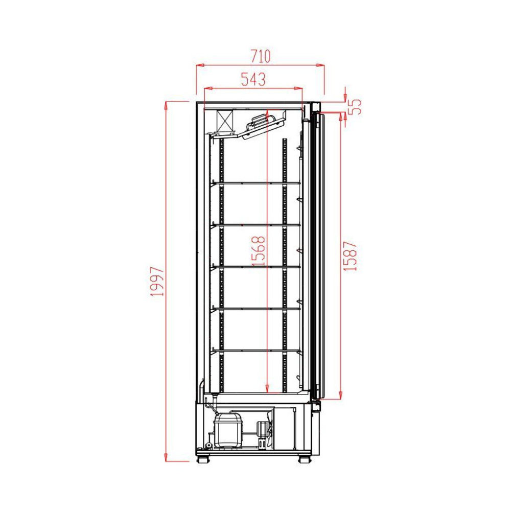 Combisteel Koelkast | 2025l | Wit | 0°c/+10°c | Geforceerd | Draaideuren | Wielen (geremd) | 2508x710x1997(h)mm