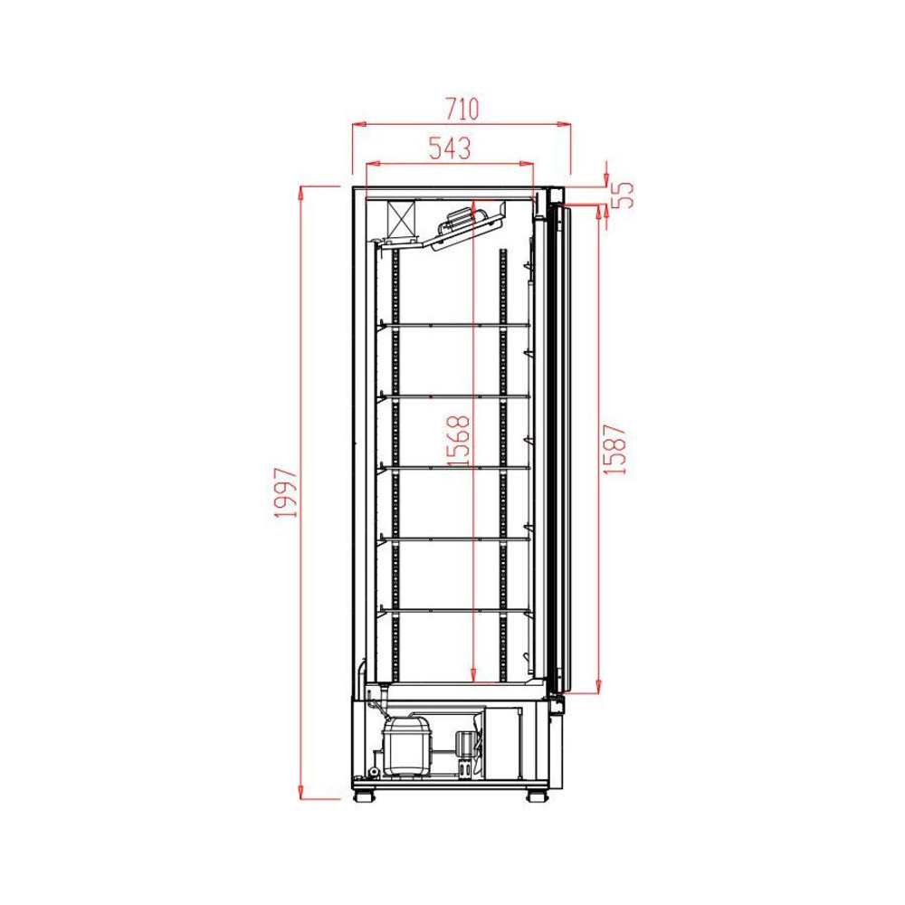 Combisteel Vrieskast | 1530l | Zwart | -18°c/-22°c | Geforceerd | Draaideuren | Wielen (geremd) | 1880x710x1997(h)mm