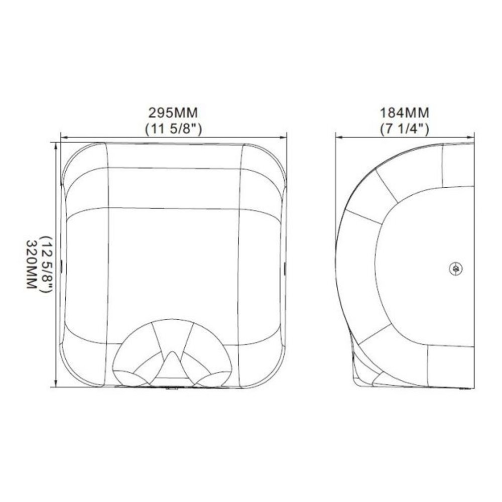 Combisteel Handdroger HD 00 | 0.55-1.8kw | Luchtstroom 140m3/h | 295x184x320(h)mm