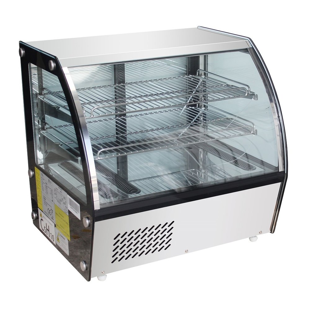 Combisteel Koelvitrine | 100l | Zwart/rvs | +3°c/+8°c | 3 Niveaus | 682x450x675(h)mm