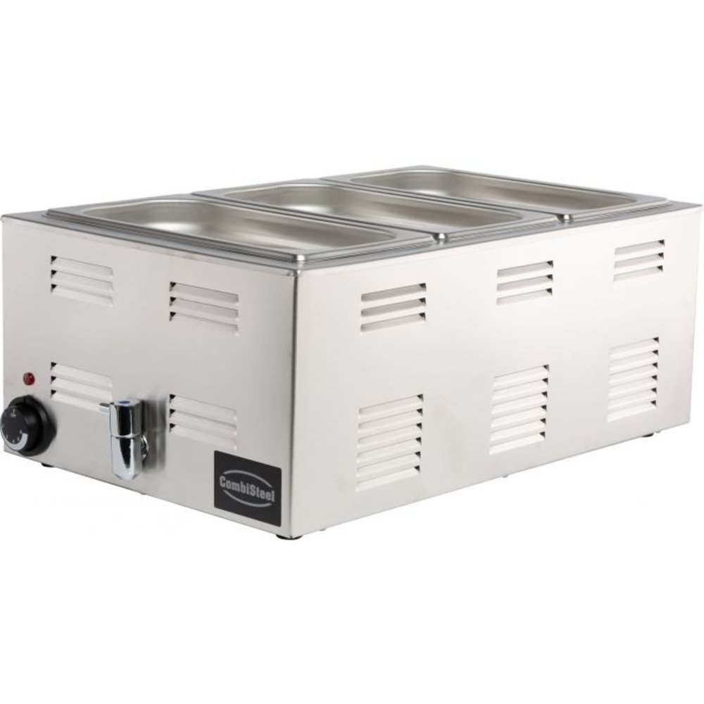 Combisteel Bain Marie | Elektrisch | 1x 1/1 GN 150 mm | 1.2kw | Met Aftapkraan | 538x336x243(h)mm