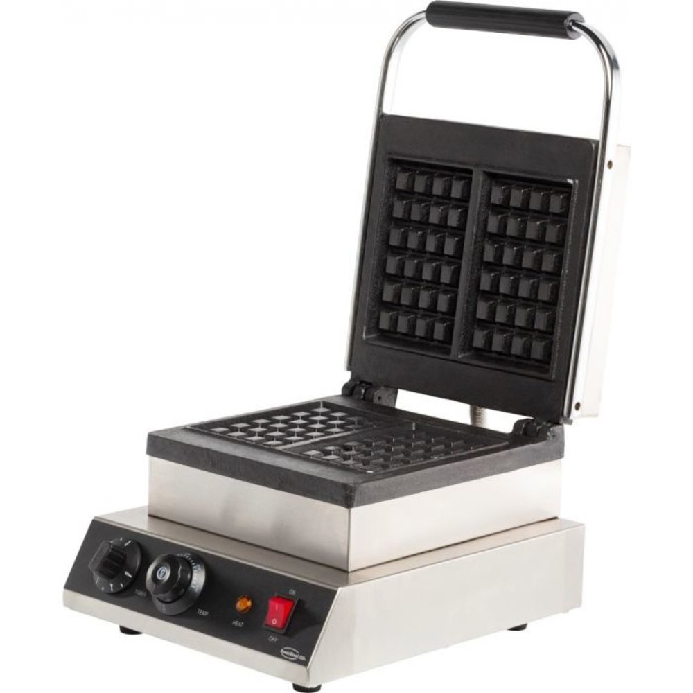 Combisteel Wafelijzer | Enkel | Belgische Wafels (240x240mm) | 50°c/300°c | 2kw (230v) | Timer | 300x450x250(h)mm
