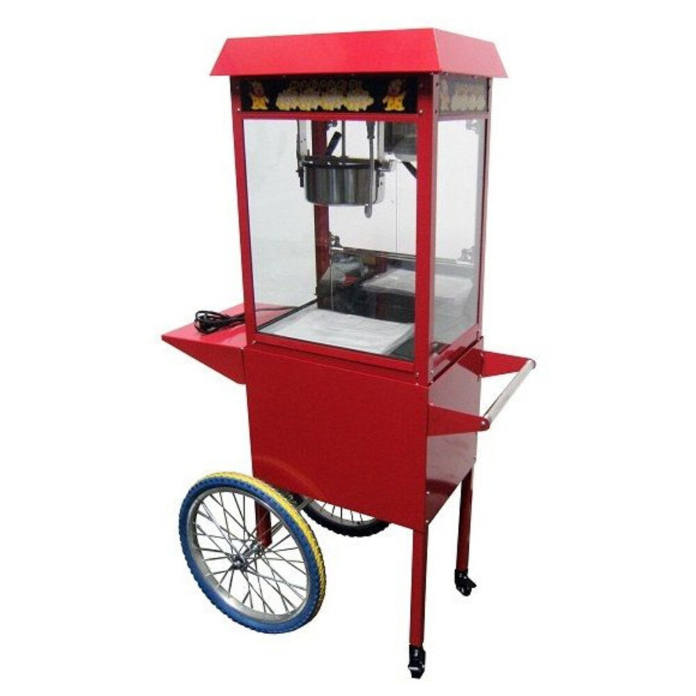 Combisteel Popcornmachine + Onderstel | Rood | 1.35kw (230v) | Wielen | 560x417x1560(h)mm