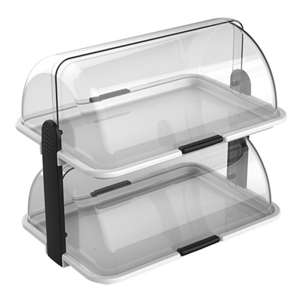Emga Rolltop-display | Kunststof | 2 Etages | 465x315x405(h)mm