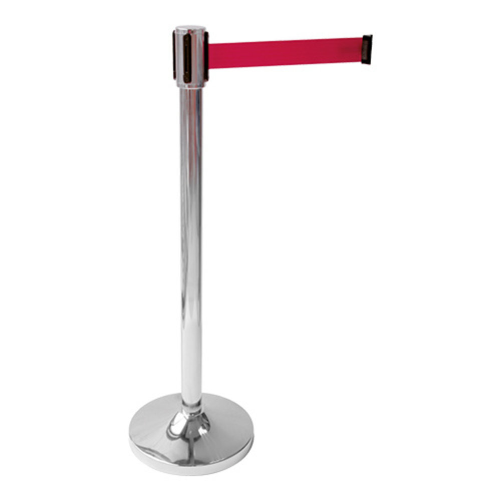 Emga Afzetpaal Rvs Met Uittrekbare Snelband 200cm Rood | ø32x91(h)cm
