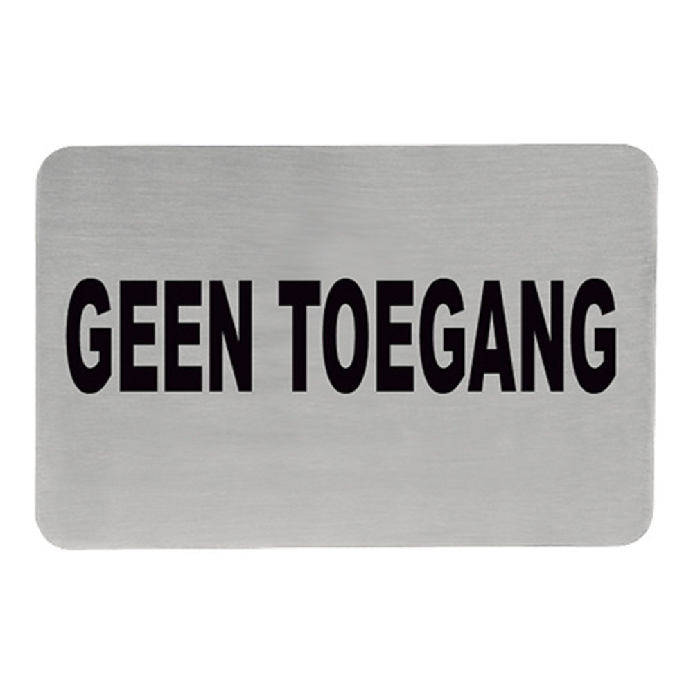 Emga Infobord Geen Toegang Rvs Zelfklevend 11x6cm