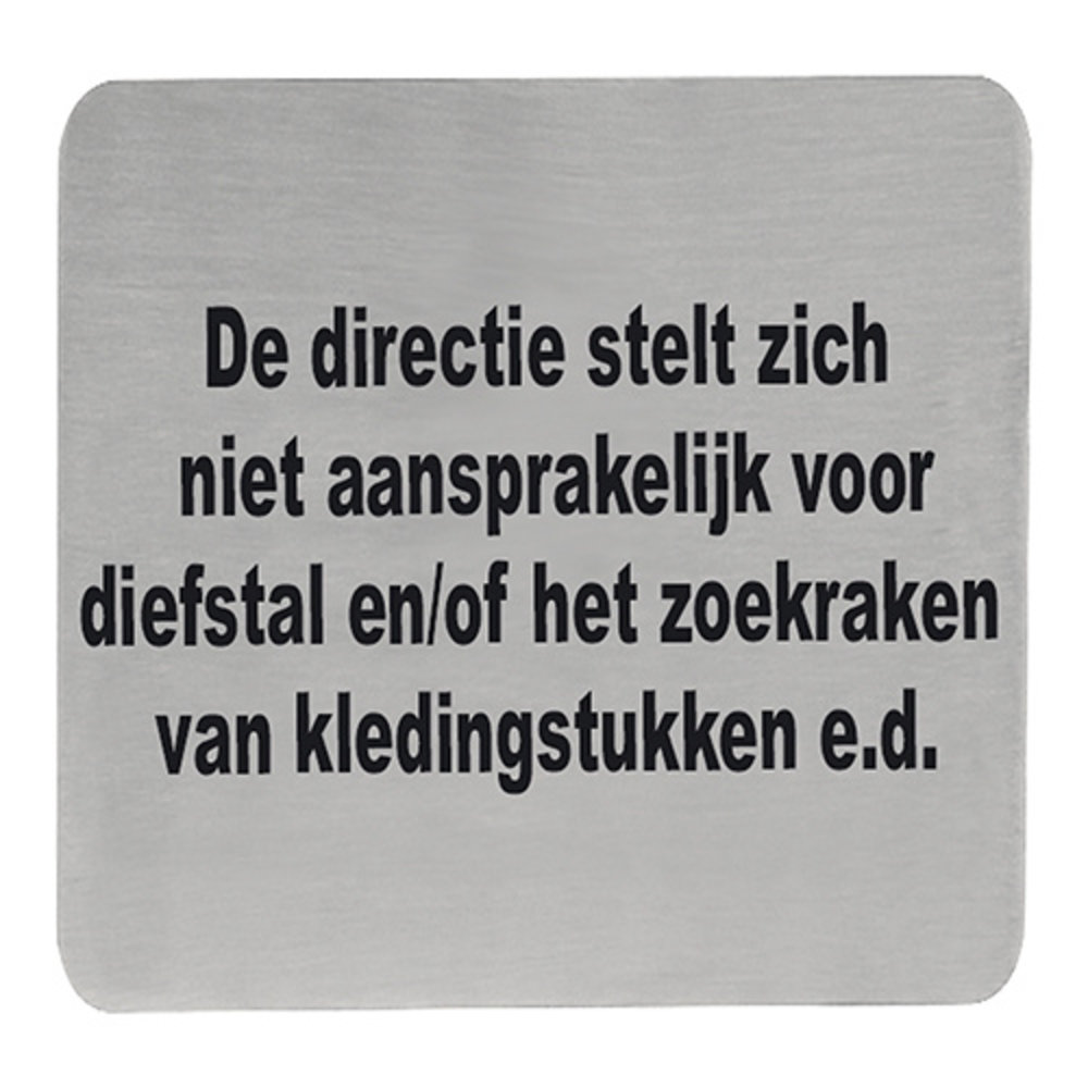Emga Infobord Diefstal/zoekraken Rvs Zelfklevend 13x13cm