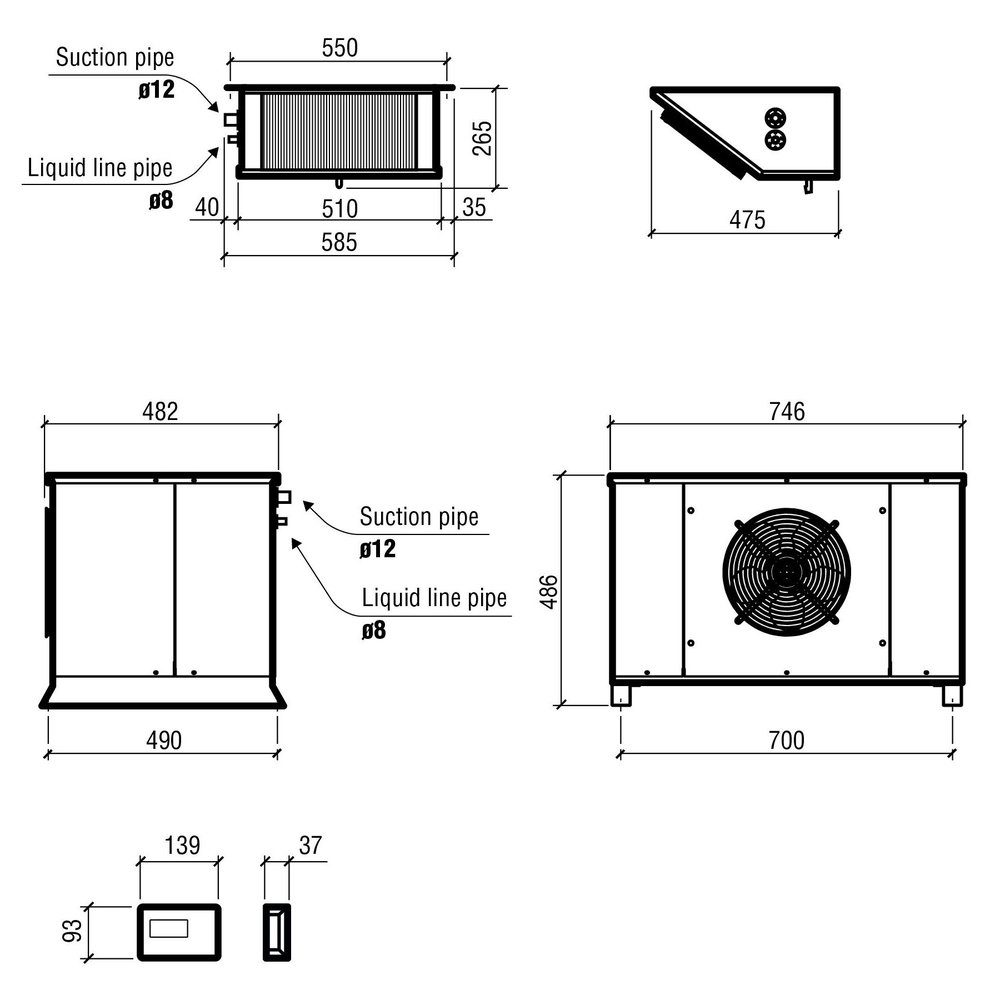 Combisteel Koelsplitunit | 9.81-26.17m³ | 0°c/+5°c | 230v | 1.19kw