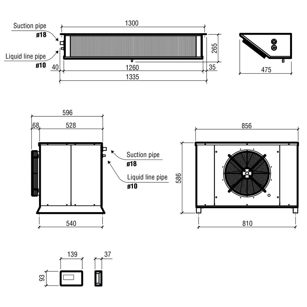 Combisteel Koelsplitunit | 48.32-73.32m³ | 0°c/+5°c | 400v | 2.26kw
