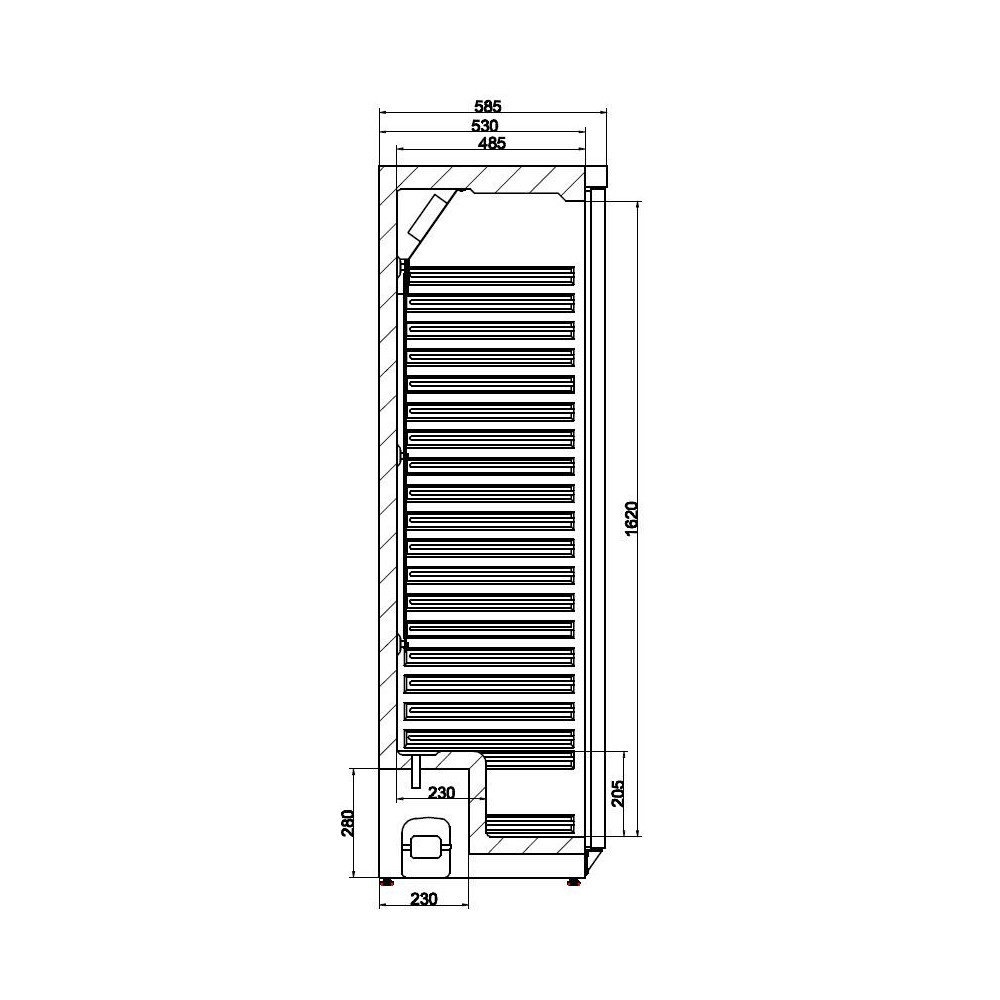 Combisteel Koelkast | 400l | Rvs | 0°c/+8°c | Statisch + Ventilator | 600x585x1850(h)mm