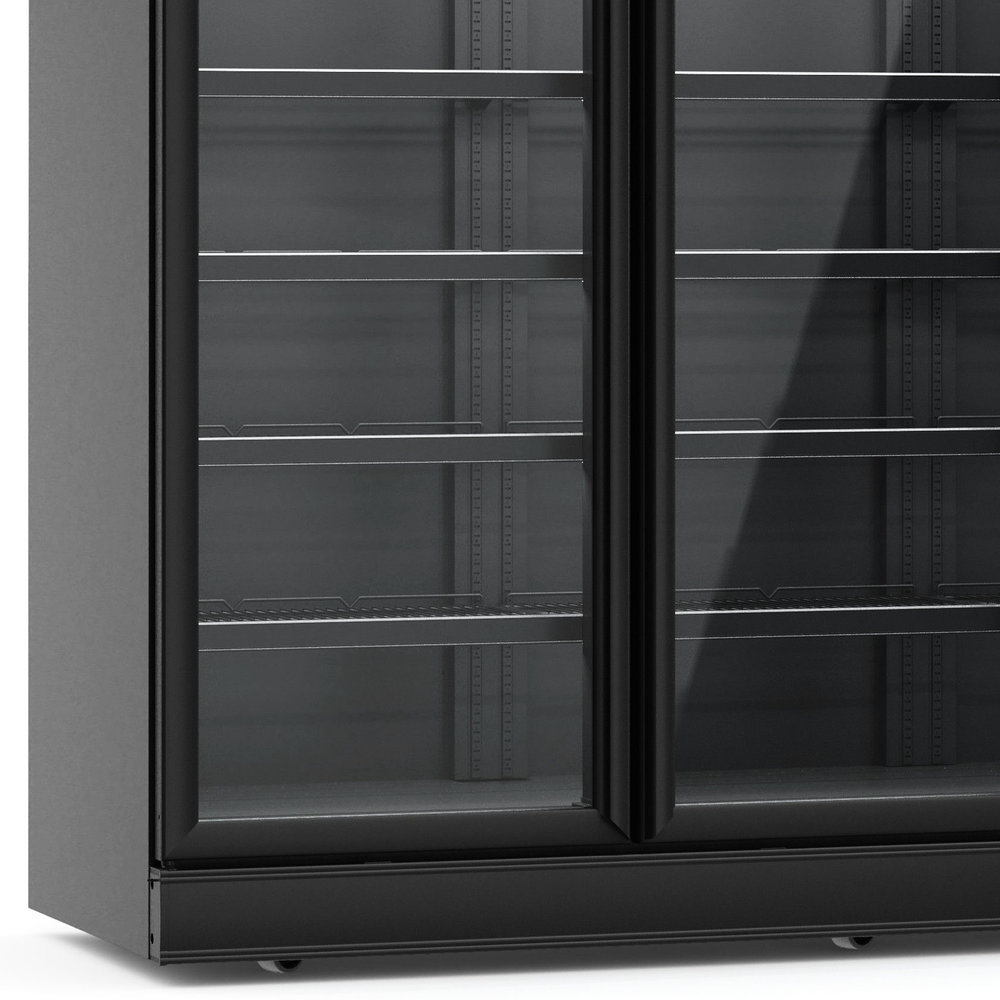 Combisteel Vrieskast | 1530l | Zwart | -18°c/-22°c | Geforceerd | Draaideuren | Wielen (geremd) | 1880x710x2092(h)mm